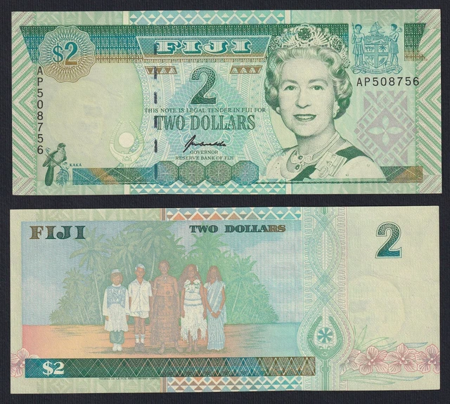 Fiji 2 Dollars 1996 P 96b Fds / UNC B-06