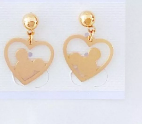 Mickey Mouse heart rose gold earrings