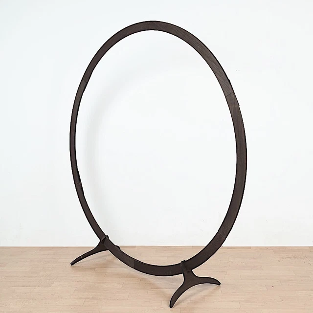 7.4 ft DARK BROWN Round Natural Wood Wedding Arch BACKDROP STAND Party Events