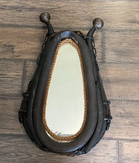 Antique Heavy Horse Hanes Collar Mirror-Great Western or Ranch Display Piece