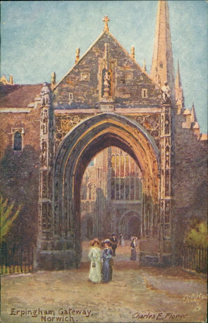 Norwich Erpingham Gateway Carles E Flower Tucks Oilette 7973