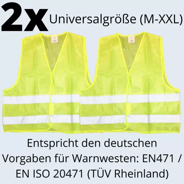 10x Warnwesten Unfallweste Neon Orange AUTO Warnweste Sicherheits Weste KFZ