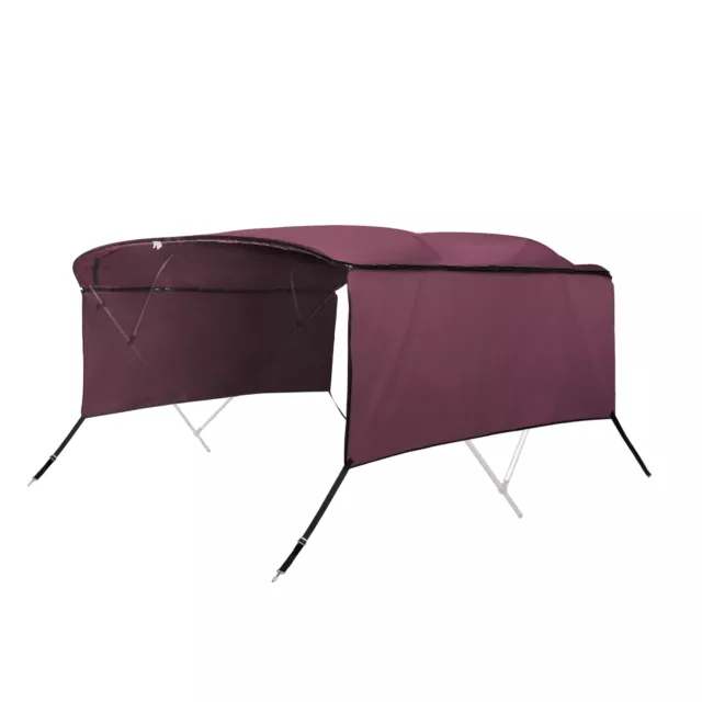 1 Ensemble 600D 4 Arc 8'L X 91"-96"W Bimini Haut Toile Couverture Vin Rouge