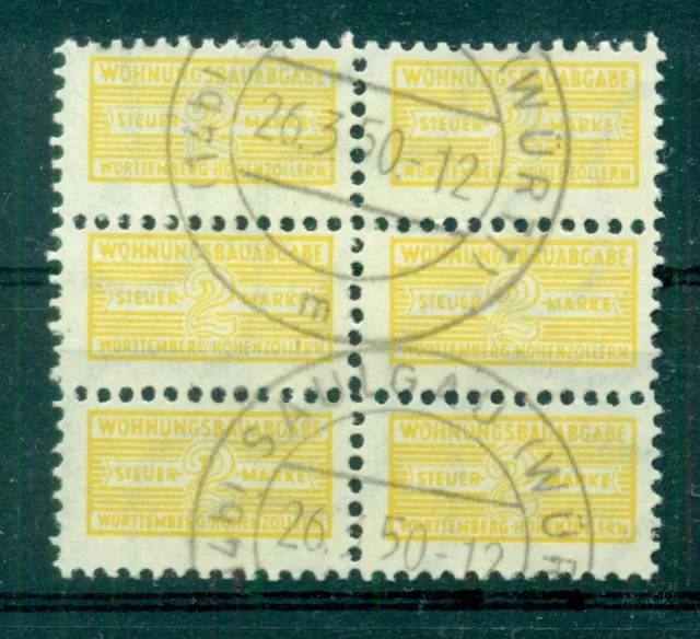 Wohnungsbau-marke 3a Sechserblock, Stempel 1950  (0b)