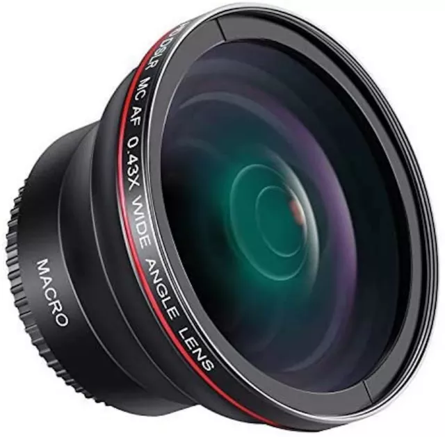 Neewer 58MM 0.43x Professional HD Wide Angle Lens (Macro Portion) for Canon EOS