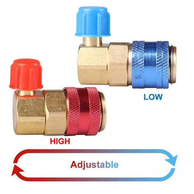 Quick Refrigerant Adapter Coupler Auto Manifold Gauge Low/High A/C AC HVAC 3