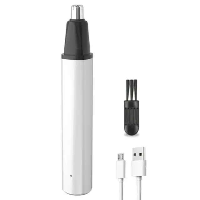 T0# Electric Ear Nose Hair Trimmer Portable Hair Trimmer Tool for Men (White)