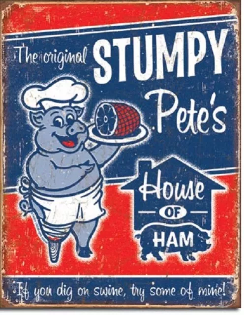 Stumpy Pete's House of Ham Retro Kitchen Funny Wall Art Decor Metal Tin Sign New