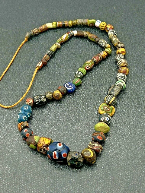 Old Beads Ancient Millefiori Roman Glass Jewelry Necklace Antiquity #49