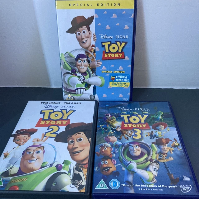 Toy Story Movies 1, 2 & 3. Disney Pixar. Woody/Buzz Lightyear. Vgc $6. ...