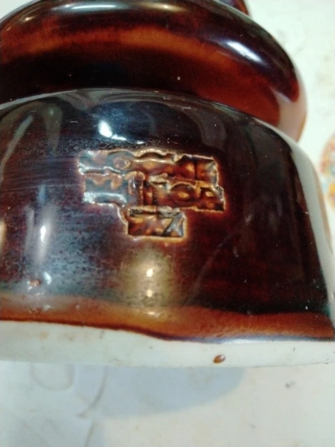 Ceramic Insulator Locke Hi-Top 77 Vintage Electrical Reddish Brown porcelain 3