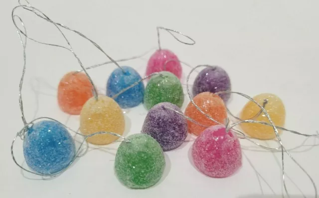 12 Christmas MINI Gumdrop Sugar Coated Fake candy Tree Ornaments Miniature