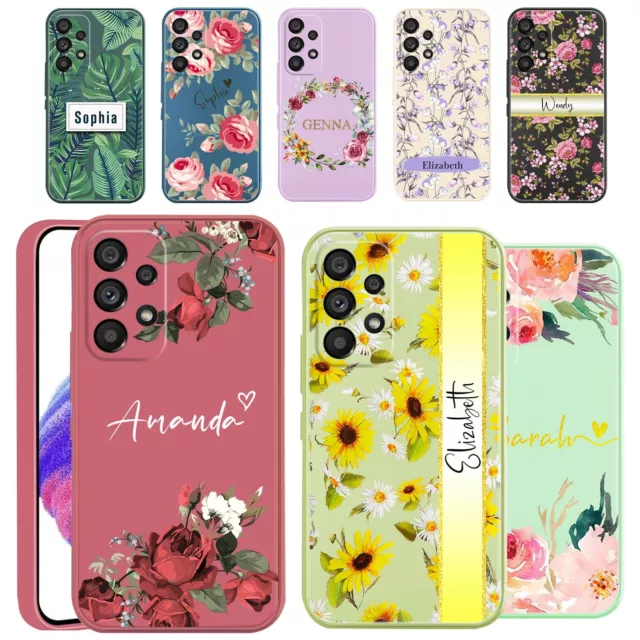 Flower Silicone Personalised Case Cover For Samsung Galaxy S23 S22 A04S A14 A24