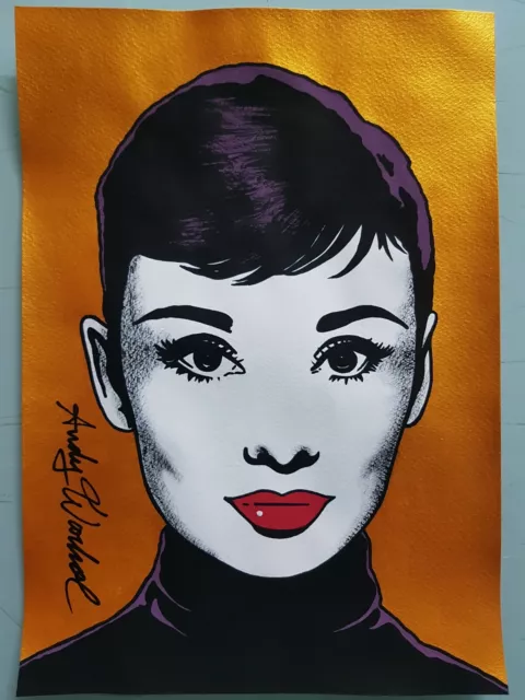 Andy Warhol Hand Signed. 'Audrey Hepburn'. Watercolor On Paper. Pop Art