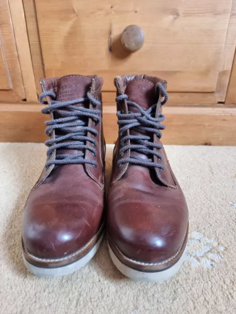 SUPERDRY VINTAGE DETROIT Mens Brown Boots Uk Size 10 New Boxed