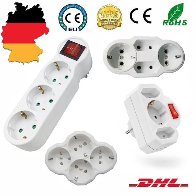 STECKDOSENLEISTE MEHRFACHSTECKDOSE MEHRFACHSTECKER ohne Kabel Zuleitung 3/4/6 EUR 7,49 PicClick FR