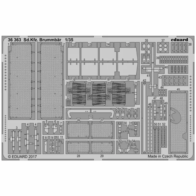 EDUARD 36363 1/35 PE DETAIL SET für TAMIYA Sd.Kfz.166 BRUMMBAR SPÄT #35353