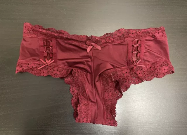 Victorias Secret Very Sexy Cheeky Satin Red Panty Xs