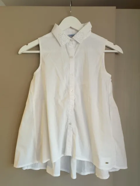 Camicia bianca primavera estate Mayoral Designer ragazza taglia 9-10 anni