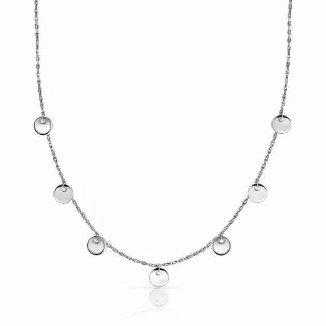 Plättchen Halskette Choker echt 925 Silber vergoldet für Damen Geschenk mit Etui