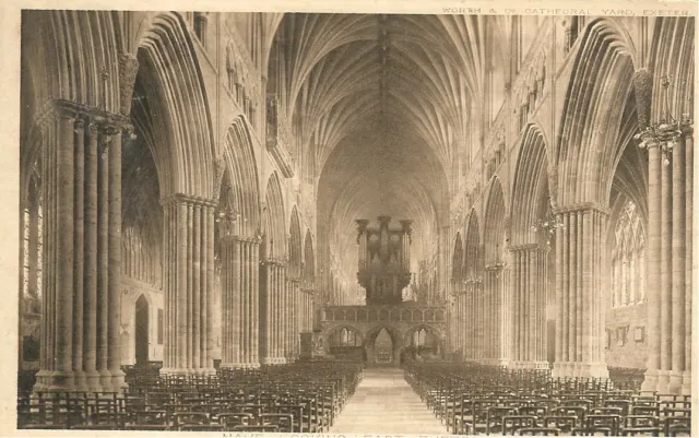 Nave Looking East, Exeter Cathedral - Unposted 1900s - Worth & Co, Exeter