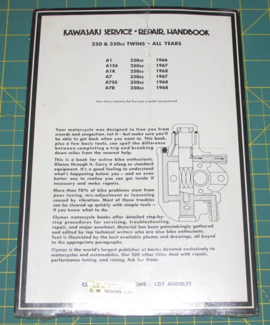 NEW Clymer Kawasaki 250cc and 350cc Twins 1966-1968 Service Repair Manual 3