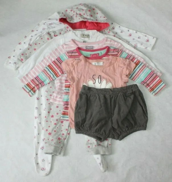 Girls Age 6-9 Months Bundle, Shorts T-shirts Babygrow, Next Joules F&F, 7 Items