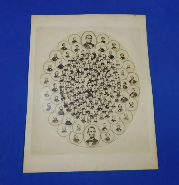 1861 Cabinet Card Picturing President Lincoln 13 Amendment  Congressional Signer