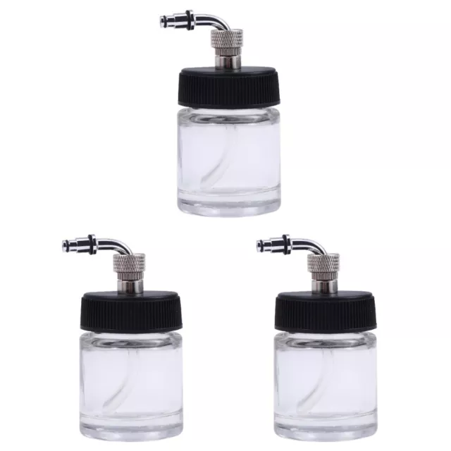 3pcs Airbrush Glass 22cc Bottles Pot Professional Paint Cup Model Refillable