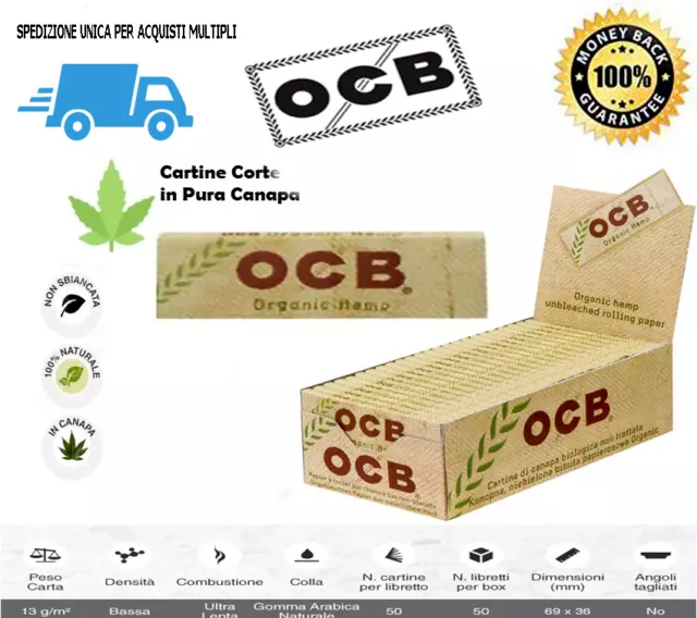 Cartine OCB ORGANIC CORTE BIOLOGICA ECO SCATOLA DA -  50 LIBRETTI