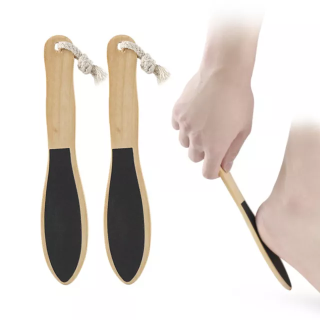 2 Pcs Wooden Foot Rub Fine Sandpaper Heel File Dead Hard Skin Remover for Feet