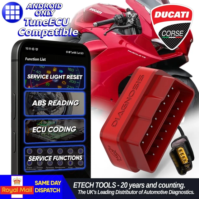 Ducati Diagnostic Interface OBD2 - Service Reset Software For Ducati, MV Agusta, Moto Morini