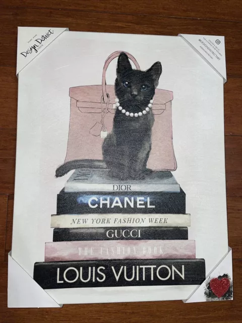 Design District Canvas Fashion Wall Print Louis Vuitton Supreme Glitter  Red28x21