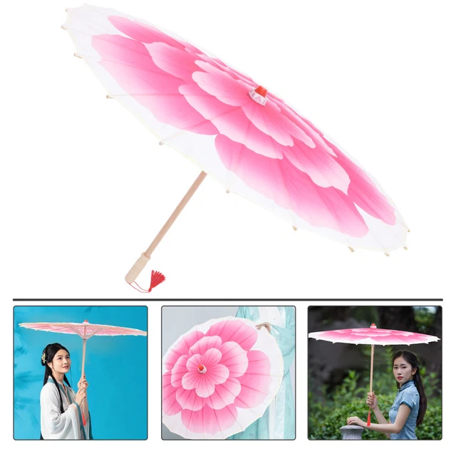 Horoper Parasol Chinois Japonais En Papier Huilé Blanc - Parapluie Décoratif Mariage Et Photo