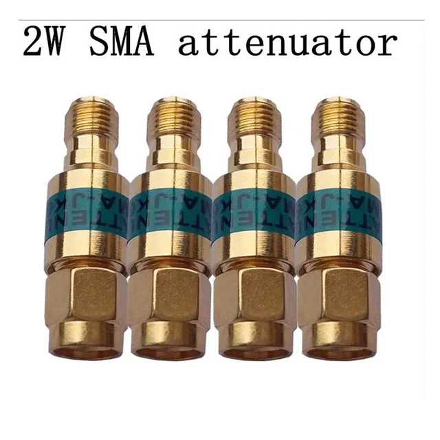 Atténuateur Coaxial RF 1dB - Connecteur SMA Mâle à Femelle - Fréquence 0-6GHz - Puissance 2W - Doré