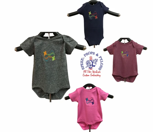 CLEARANCE! ABC Aircraft Design Aviation Baby Short Sleeve Romper Embroidered