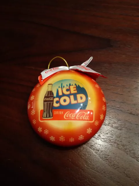 Vintage Coca-Cola Plastic 1990s Christmas Ornament Ice Cold 3