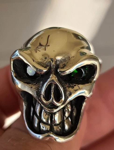 Saldivar Social King Sinister .925 Skull Ring Sz 12.5 Starlingear,Bill Wall,Bwl