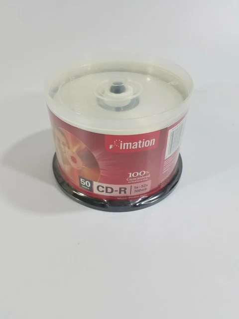 Imation 50 Discs CD-R 1x-52x 700 mb Music Photos Data Blank CD's - Sealed