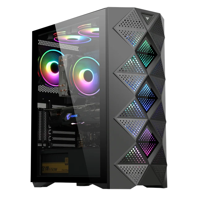 Antec C5 ARGB Mid Tower - Case da gioco in vetro temperato per PC, colore: Nero