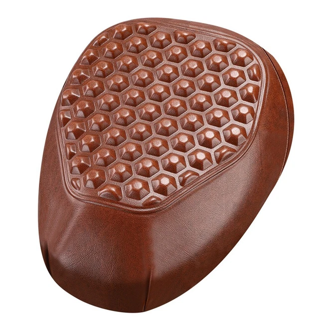 Housse De Selle Souple Moto 800x480mm - Coussin Antidérapant Rayé Noir