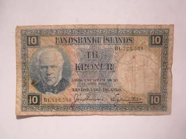 L.1928 Iceland 10 Kronur