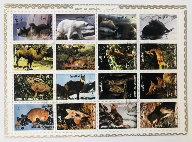 Umm al Qiwain 1973 Seltene Tiere Rare Animals Fauna Nature Wildtiere gestempelt