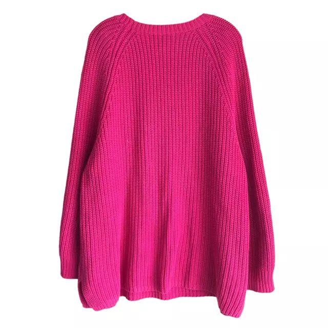 Lauren Ralph Lauren Womens Chunky Knit Sweater Plus 3X Pink 100% Cotton Long Slv 2