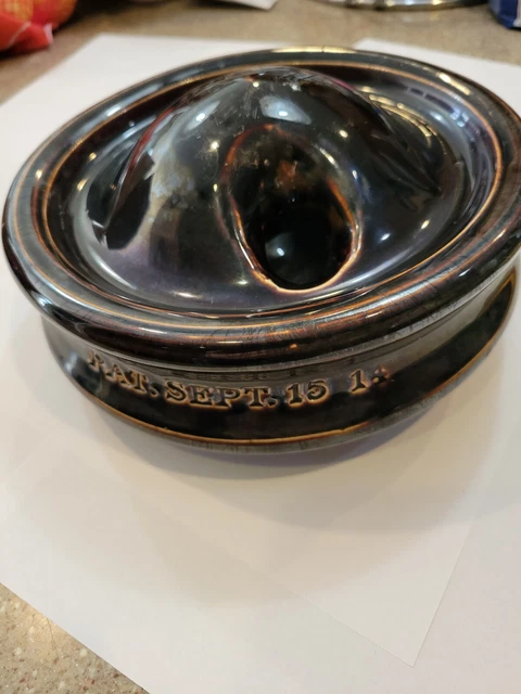 Vintage Unique Brown Large Ceramic Porcelain Glazed Electric Insulator