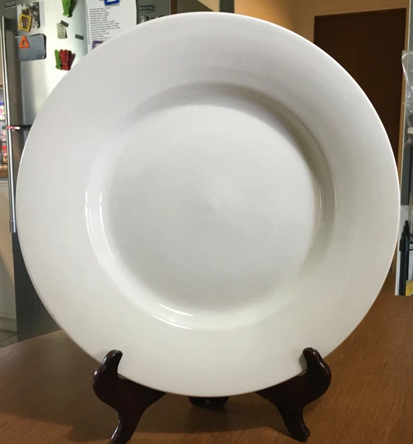 4 Pottery Barn GREAT WHITE  Plates 12 1/4" Buffet Dinner Chop Platters Swanky