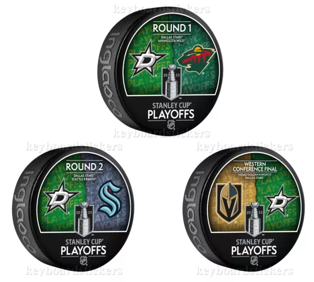 2023 NHL STANLEY Cup Playoffs Dallas Stars 3 Dueling Hockey Puck