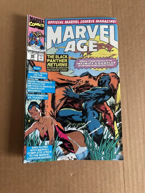 Marvel Age #99 Black Panther Thanos Death 1st Infinity Gauntlet Marvel Comic