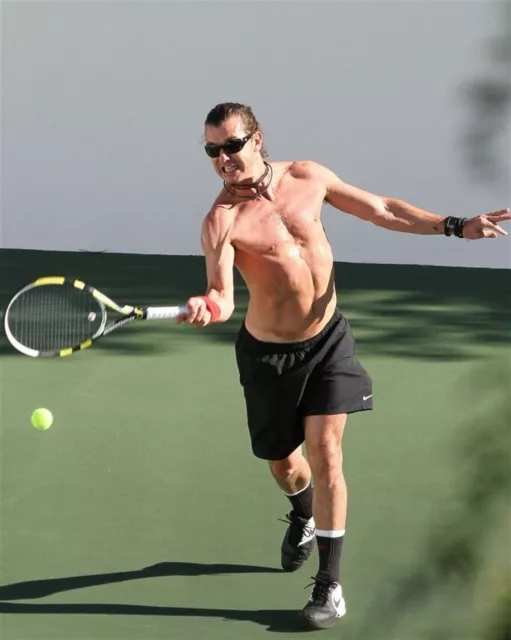 GAVIN ROSSDALE shirtless beefcake photo of BUSH singer playing tennis L175