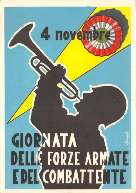 13-6A) Cartolina Giornata Forze Armate 4 Novembre Illustratore Caroli